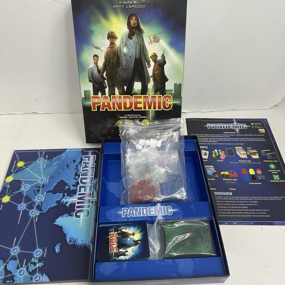 Z-Man Games Pandemic Board Game by Matt Leacock Complete Award Winning